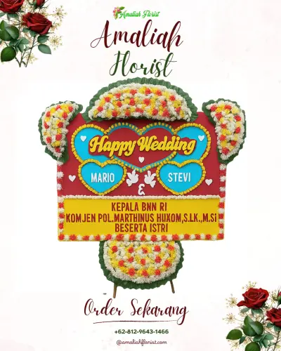 Karangan Papan Bunga Pernikahan di Wargaasih
